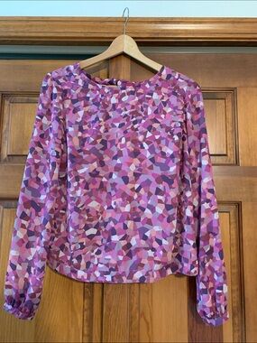 Cabi Women’s Long-Sleeve Mosaic Print Blouse - Pink